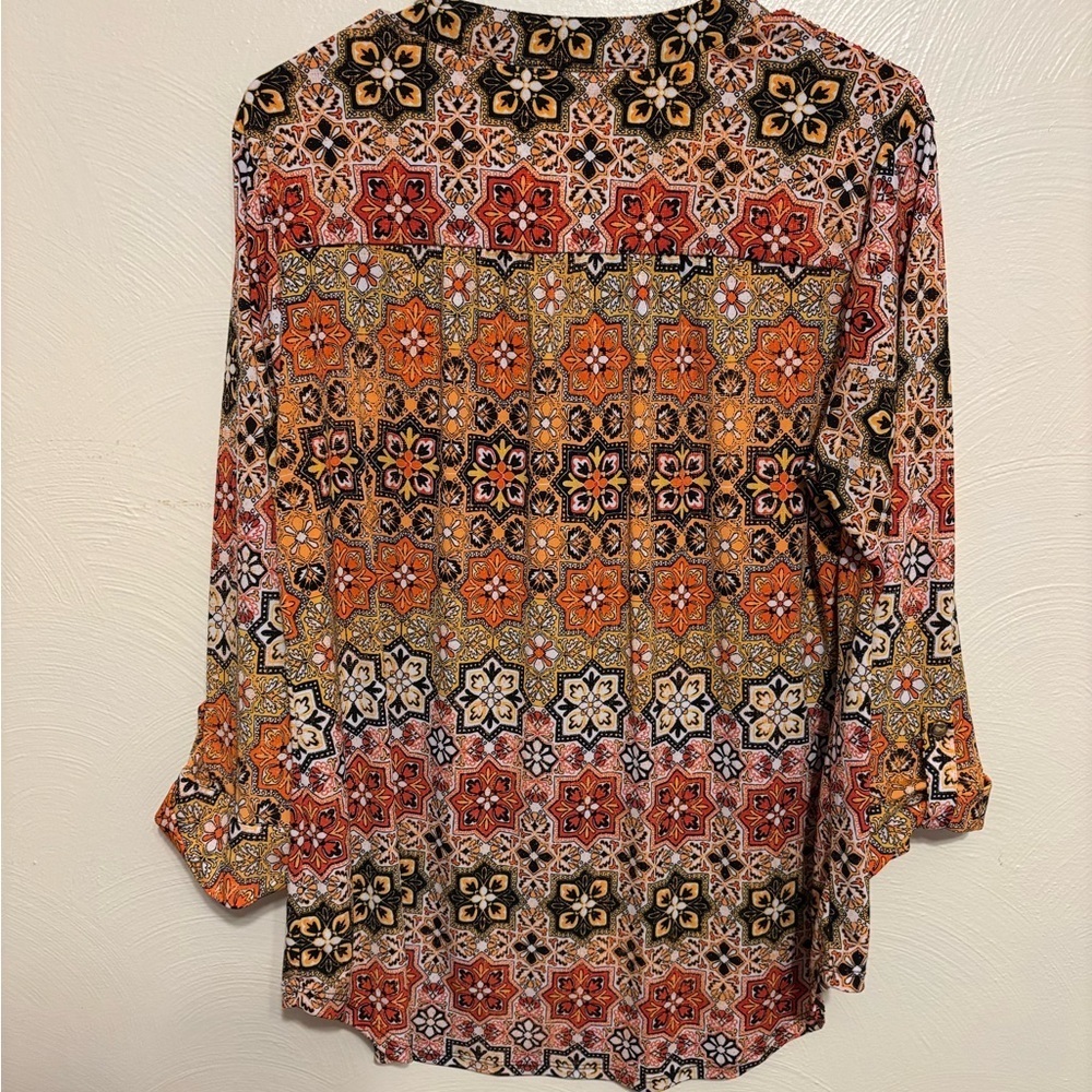 Roz & Ali Vibrant Geometric Blouse - Picture 8 of 8